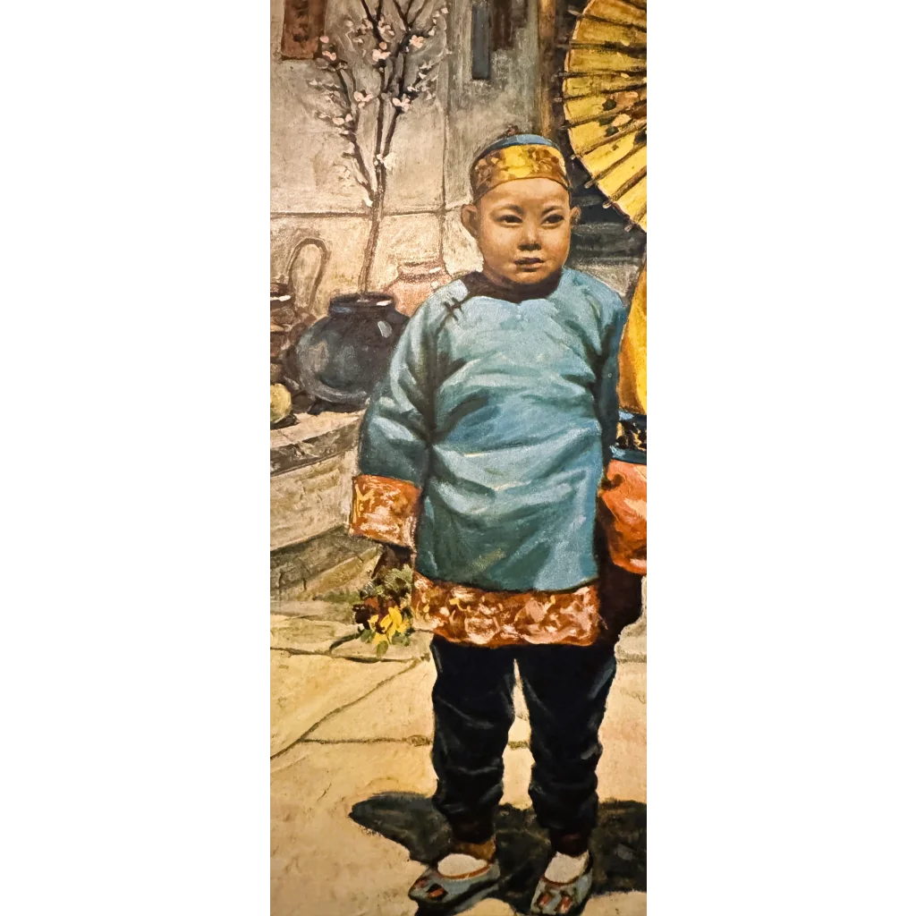 Charming Vintage Chinese Children Print Captures 1920s Nostalgia