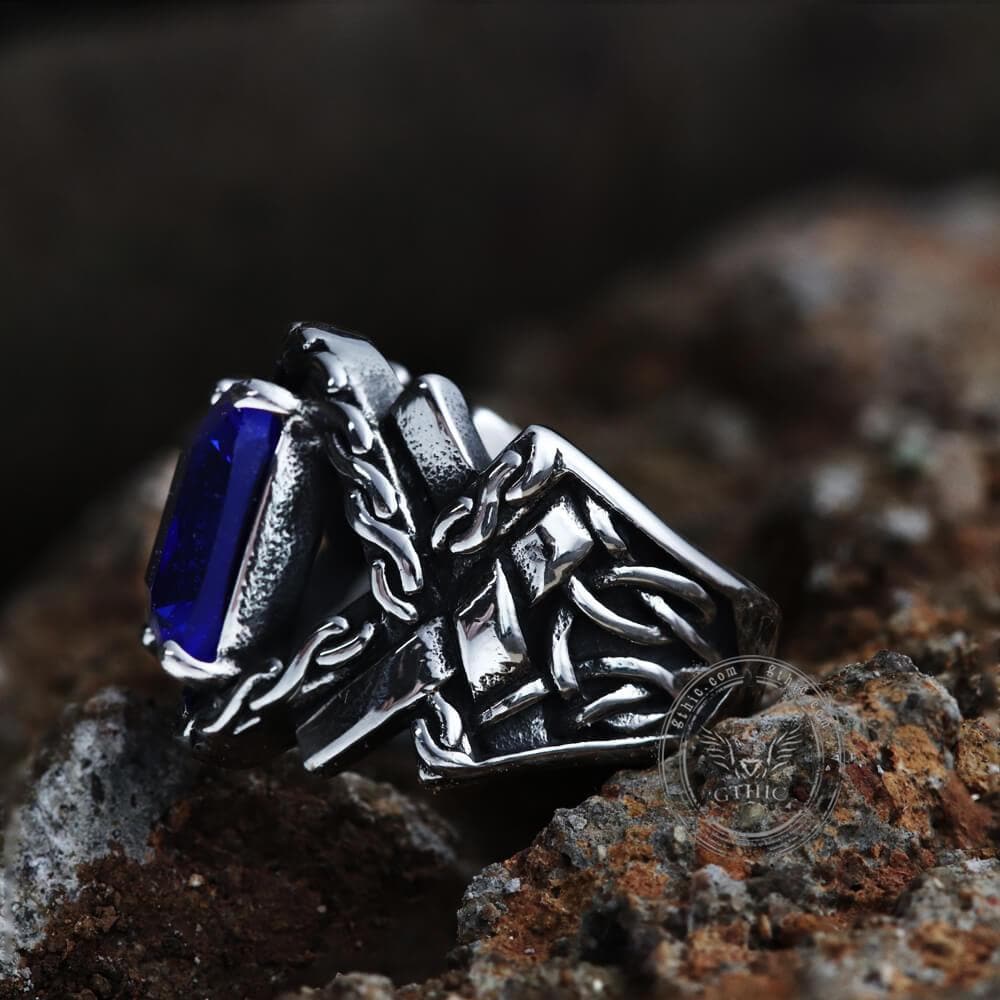 Classic Cross Knot Stainless Steel CZ Ring