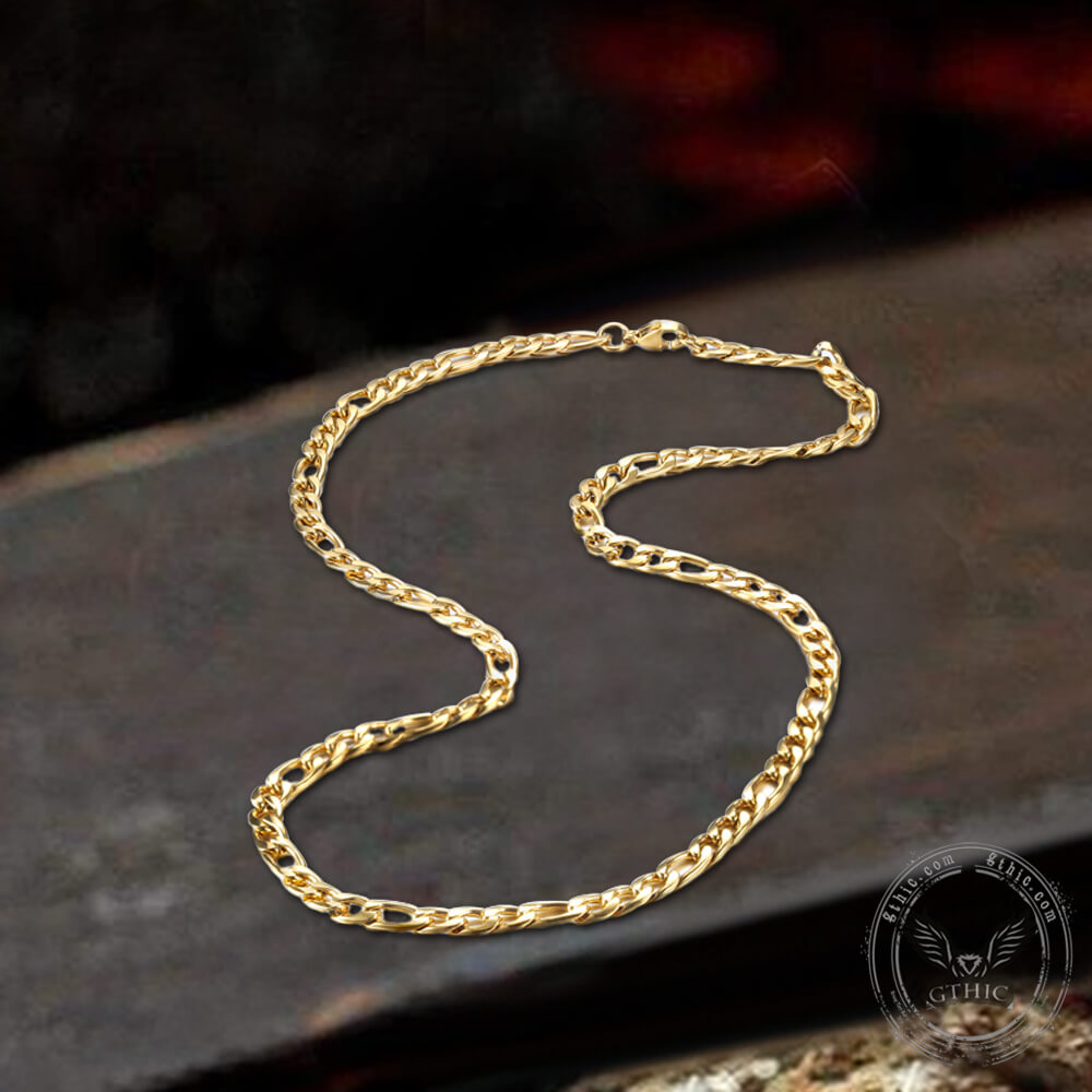 Classic Cuban Stainless Steel Figaro Chain