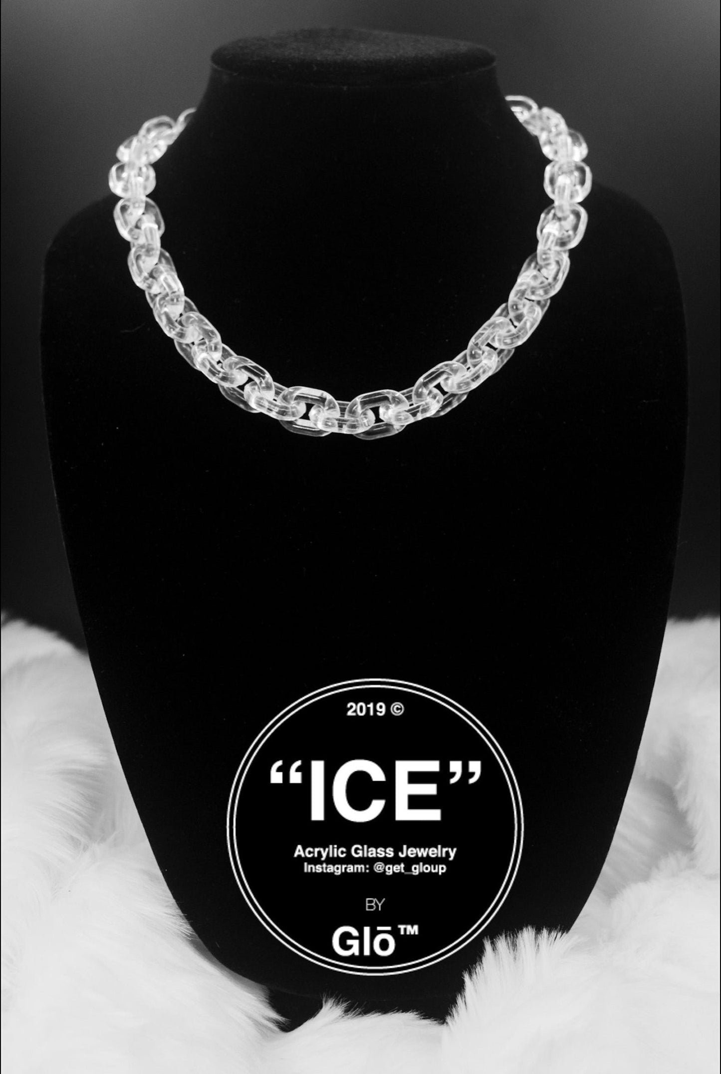 Clear Anchor Link Choker Acrylic glass Chain