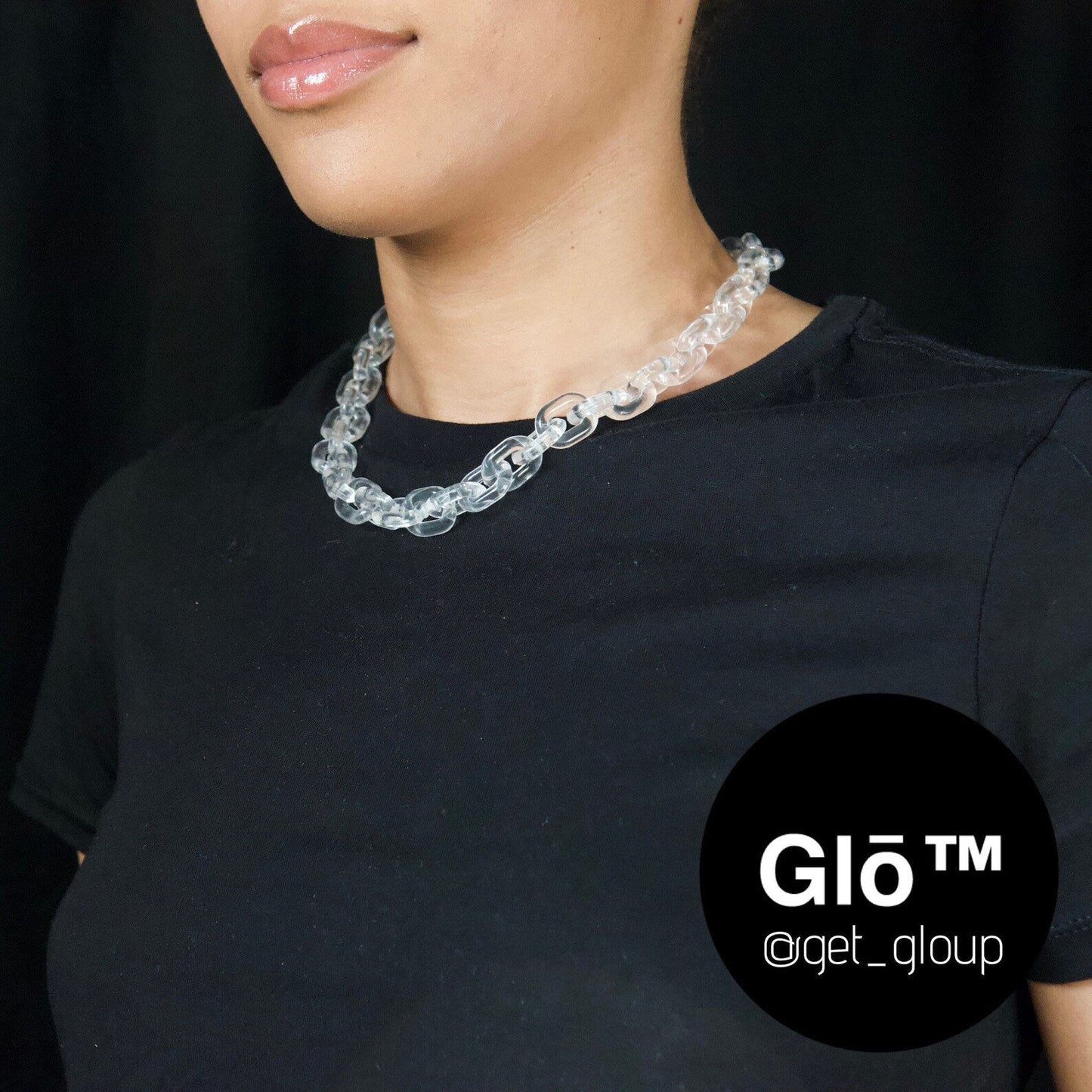 Clear Anchor Link Choker Acrylic glass Chain