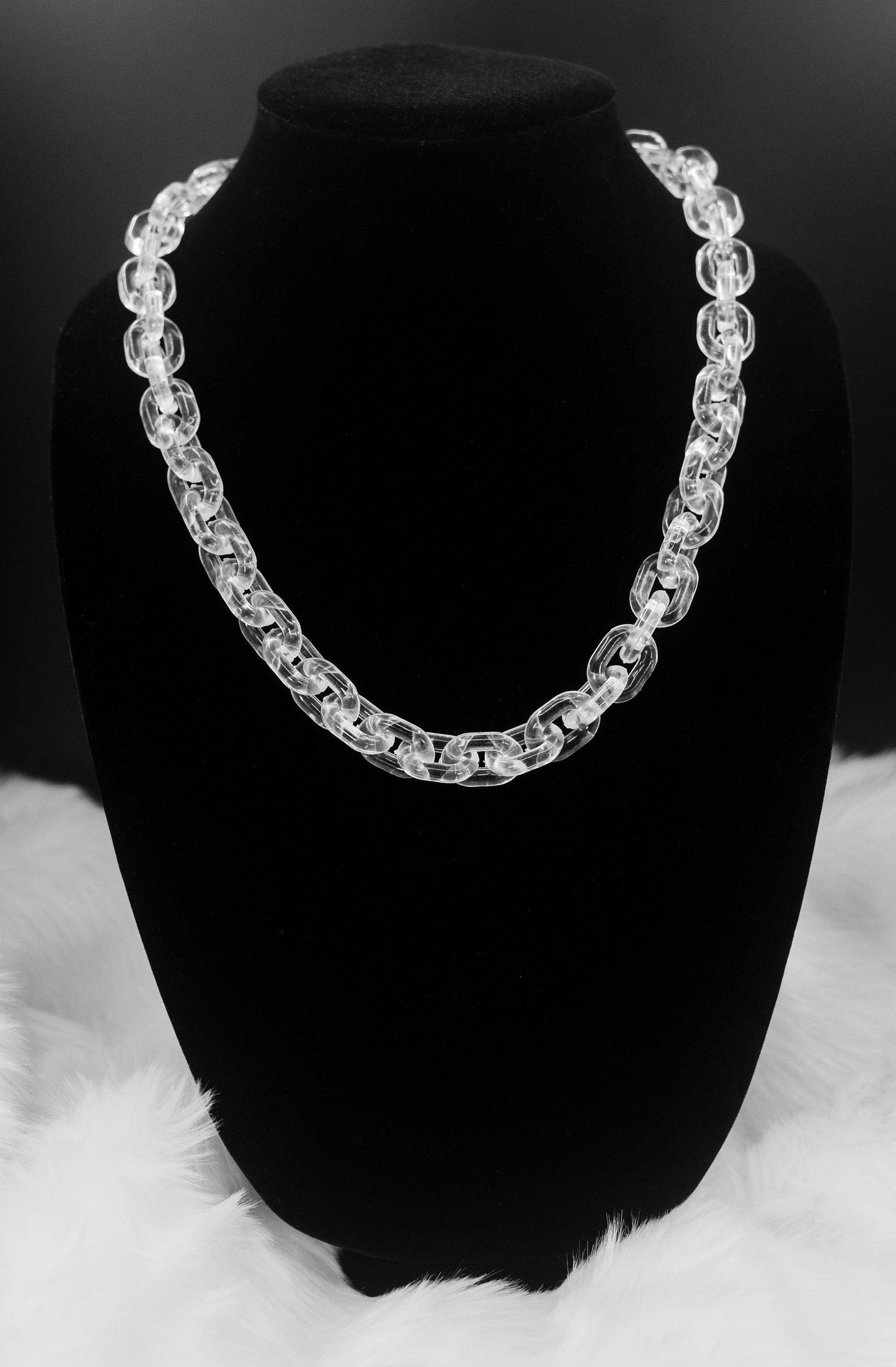 Clear Anchor Link Necklace. Acrylic glass Chain