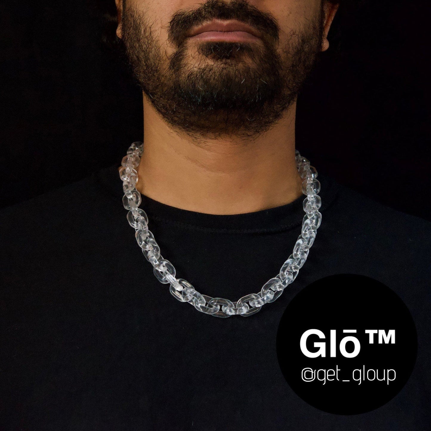 Clear Anchor Link Necklace. Acrylic glass Chain