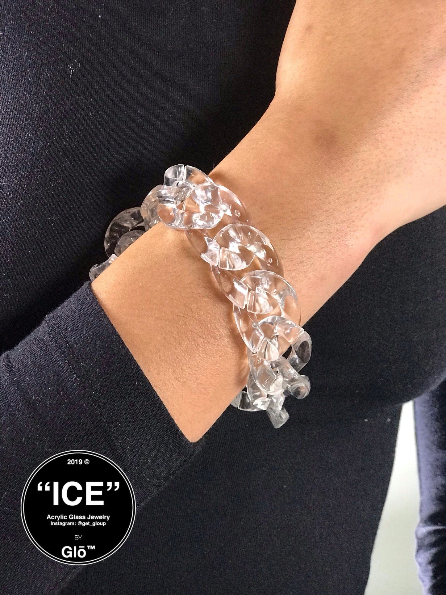 Clear Large Cuban Link Bracelet | Bold and Contemporary Jewelry