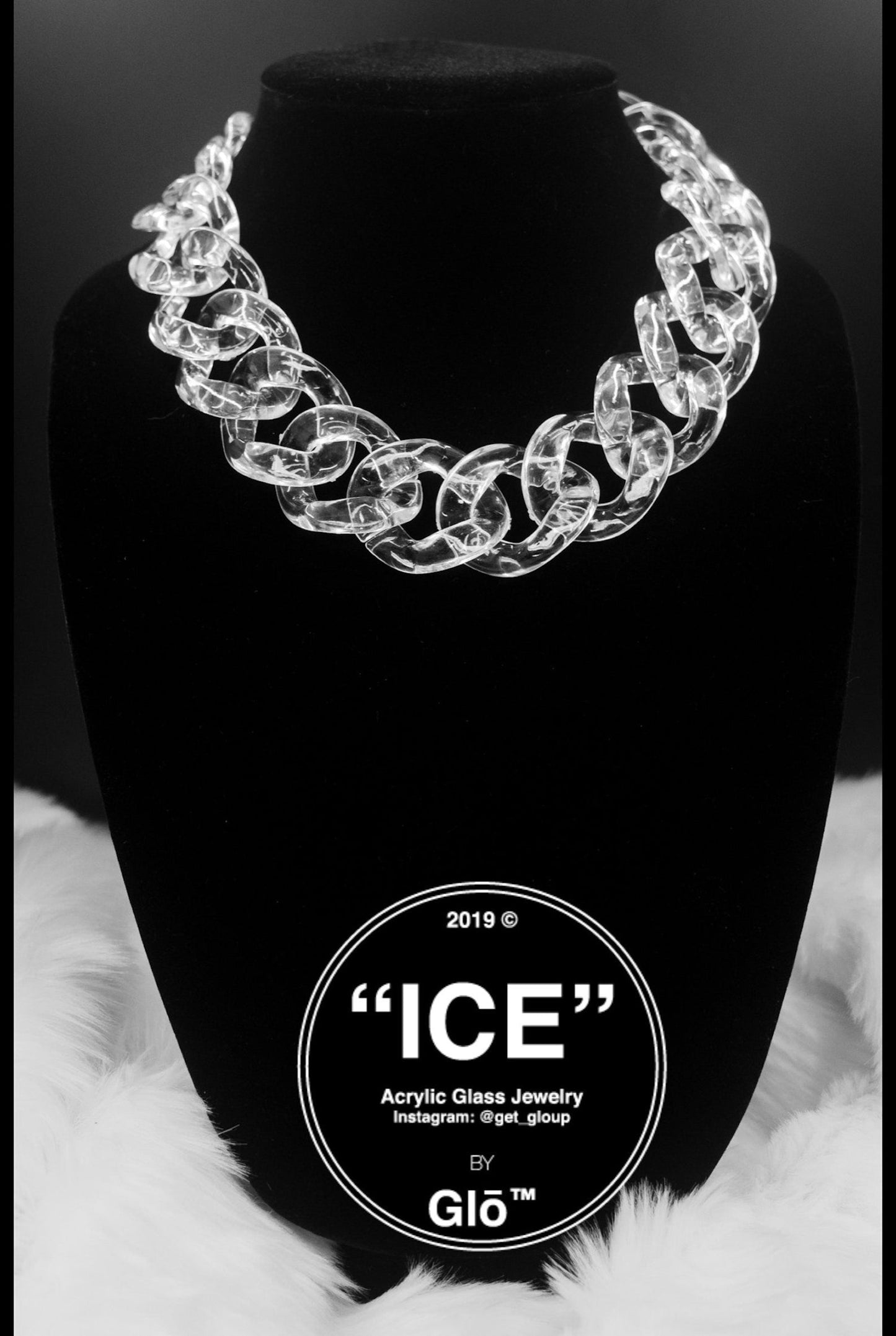 Clear XL Curb Link Choker Necklace | Statement Acrylic Jewelry