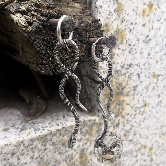 Coiled Snake Stainless Steel Animal Earrings