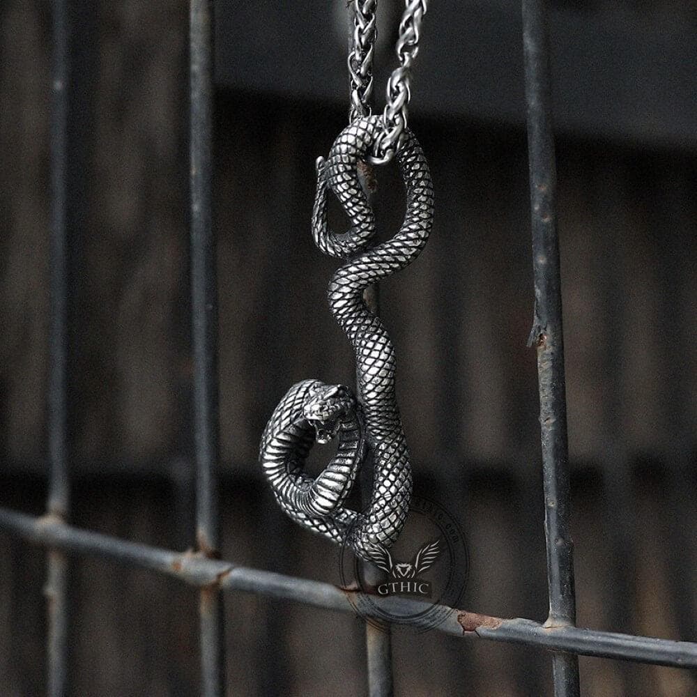 Coiled Snake Stainless Steel Pendant