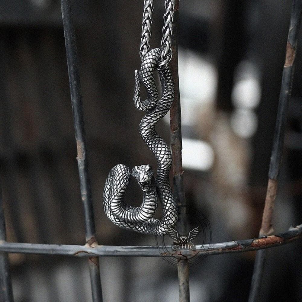 Coiled Snake Stainless Steel Pendant