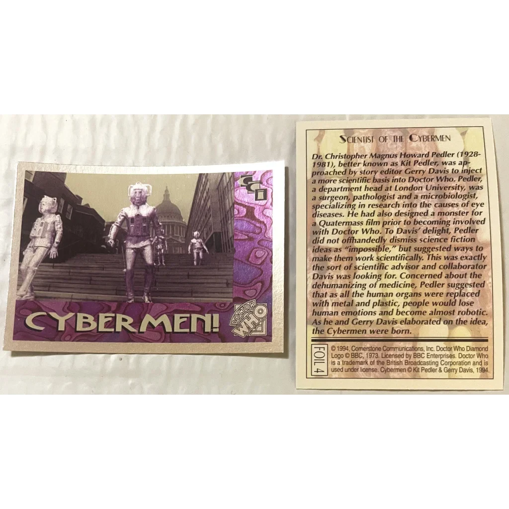 Combo 1990s Doctor Who Cybermen Trading Cards Unleashed