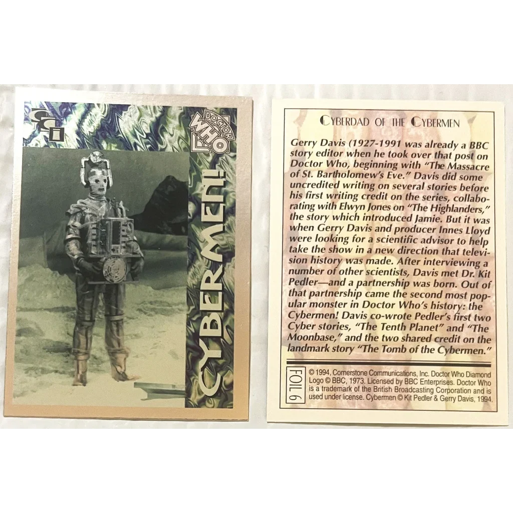 Combo 1990s Doctor Who Cybermen Trading Cards Unleashed