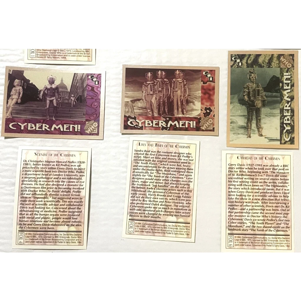 Combo 1990s Doctor Who Cybermen Trading Cards Unleashed