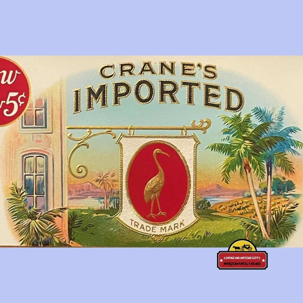 Rare Antique Embossed Cigar Labels from Crane's Indianapolis