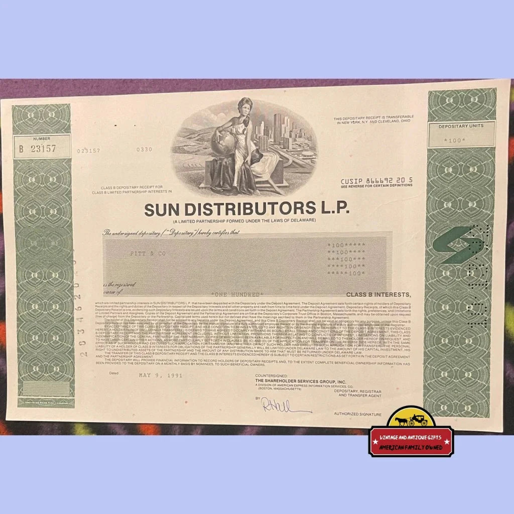 Rare Vintage Sun Distributors Stock Certificates From Energy Giants