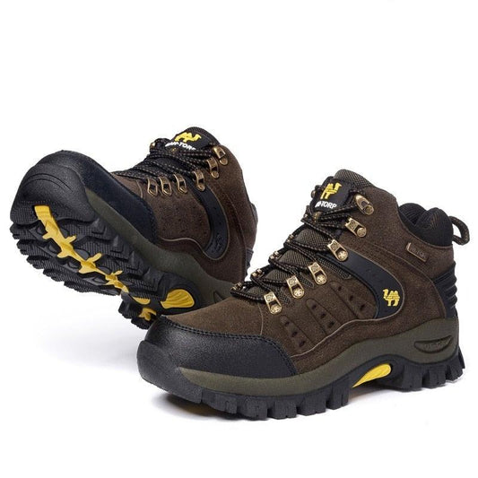 Comfortable Outdoor Waterproof Hiking Boots Men's Spring And Autumn Hiking Wear-Resistant Mountain Sports Boots Hunting Shoes High Waterproof Hiking Boots Outdoor Lightweight Mens Shoes
