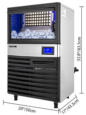 VEVOR Commercial Cube Ice Maker with Water Drain Pump 50/60/70 KG/24H Freestanding LCD Touch Screen Liquid Freezer Ice Machine - Premium  from Lizard Vigilante - Just $895.99! Shop now at Lizard Vigilante