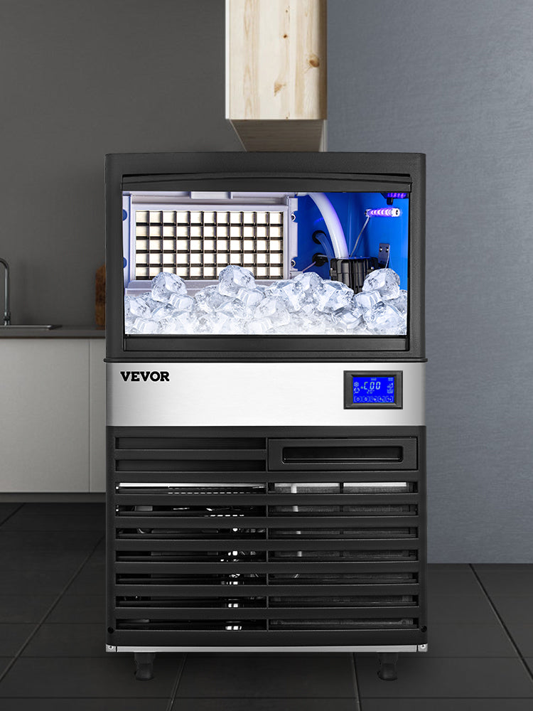 VEVOR Commercial Cube Ice Maker with Water Drain Pump 50/60/70 KG/24H Freestanding LCD Touch Screen Liquid Freezer Ice Machine - Premium  from Lizard Vigilante - Just $895.99! Shop now at Lizard Vigilante