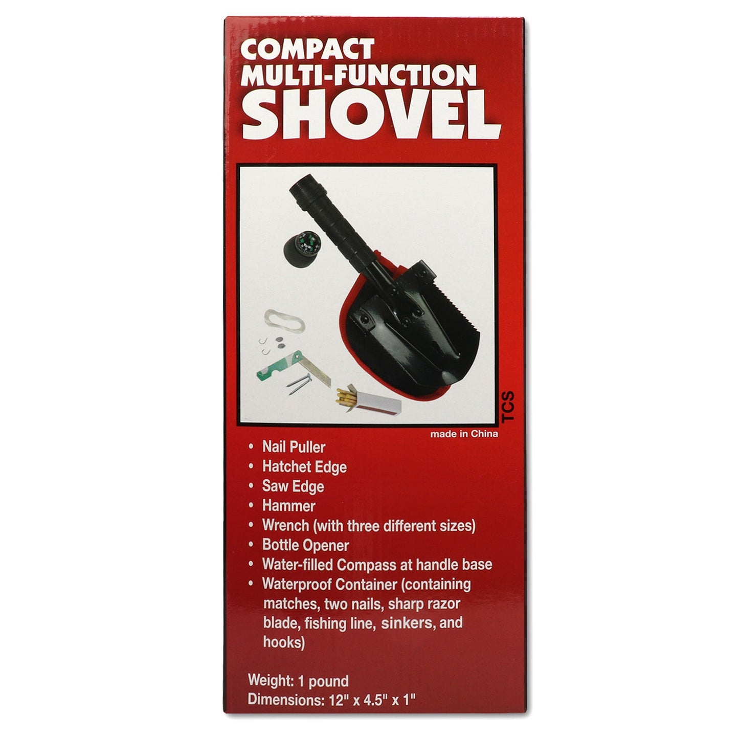 Compact Multi-Function Survival Shovel | Folding Tool with Compass & Survival Kit