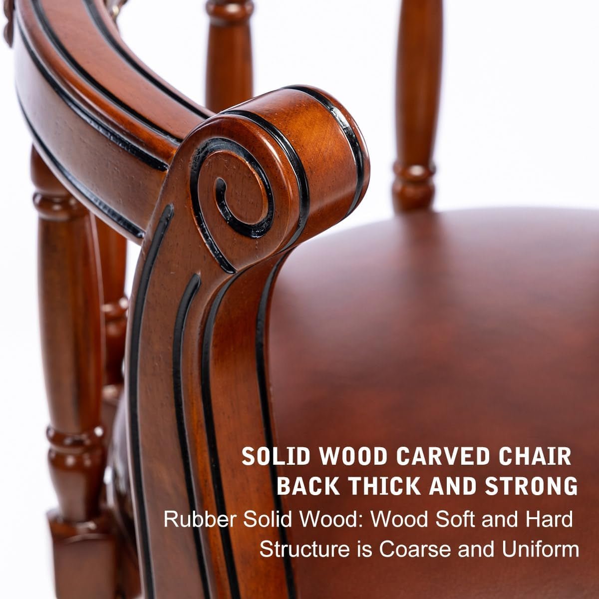 Cow Top Leather Wooden Bar Stools, 360 Degree Swivel Bar Height Chair with Backs for Home Kitchen Counter, Morden Chair Barstools (Brown 2Pcs, Bar Height-Seat Height 29.5”)