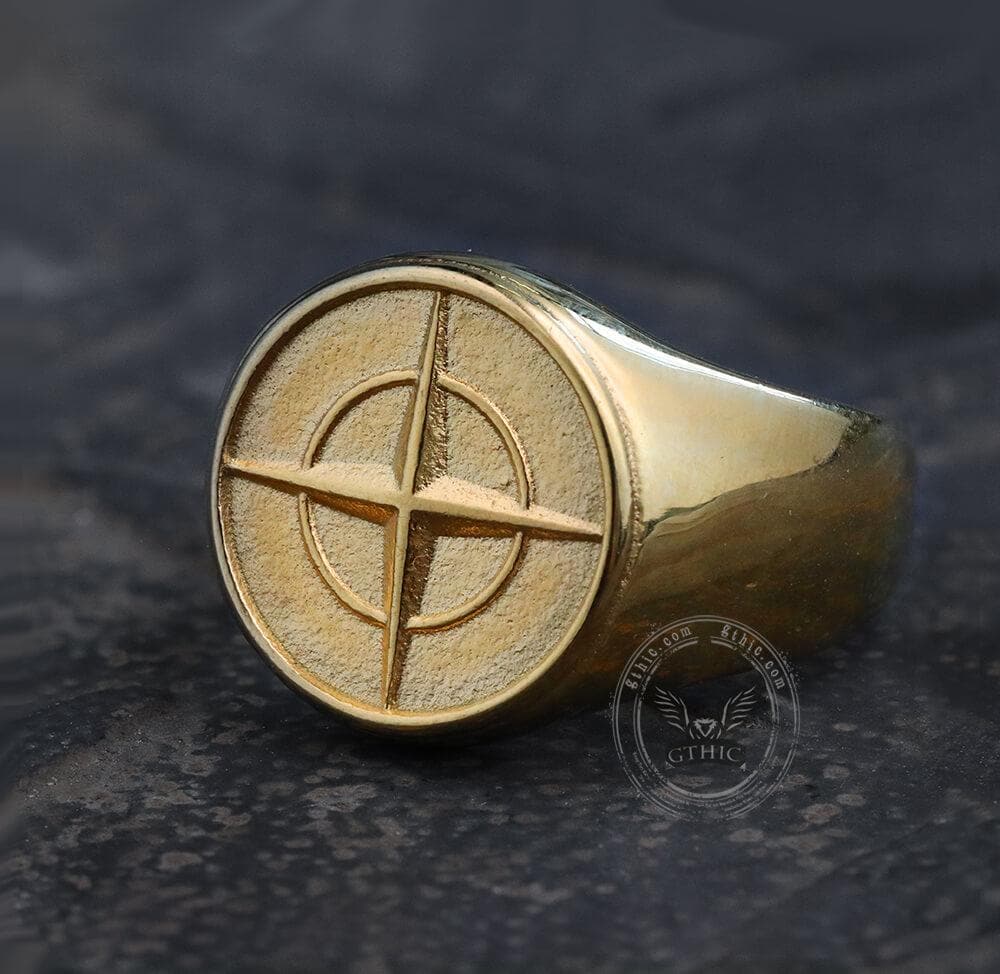 Cross Star Pattern Stainless Steel Ring