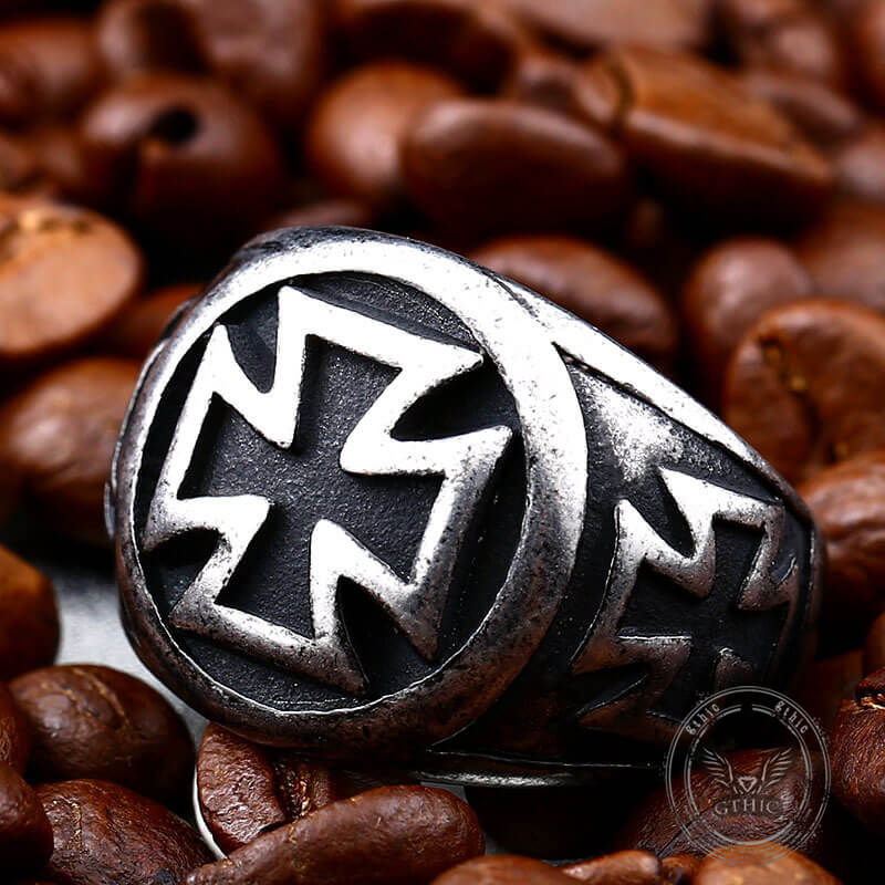 Crusader Iron Cross Stainless Steel Ring