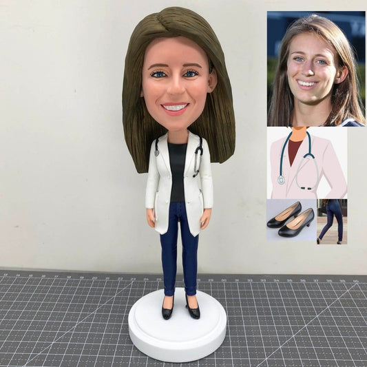 Custom Female Doctor Bobblehead Graduation Gift