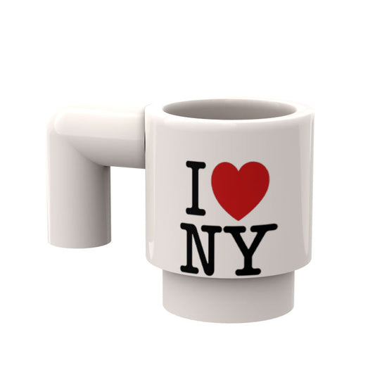 I LOVE NY Coffee Mug for Minifigs made from LEGO part - B3 Customs