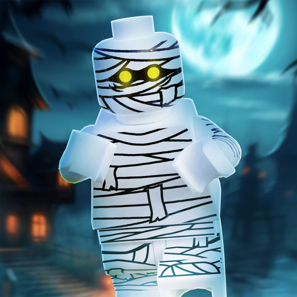 Halloween Mummy Minifig made using LEGO parts