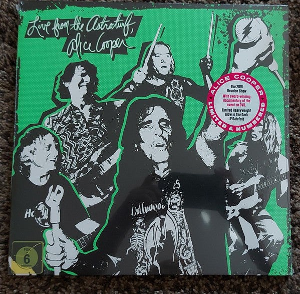 Alice Cooper - Live From The Astroturf (Glow-In-The-Dark LP Vinyl/DVD) & Live From The Astroturf (Gold LP Vinyl/DVD) & Road (Orange Marbled Vinyl/2LP/DVD) & Billion Dollar Babies (50Th Anniversary/Deluxe/3LP) & Alice Cooper's Greatest Hits
