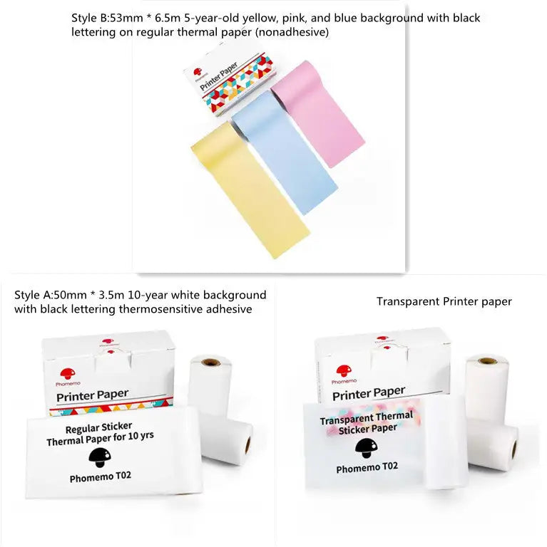 Portable Mini Printer for Students and Hobbyists, Bluetooth Thermal Label Printer