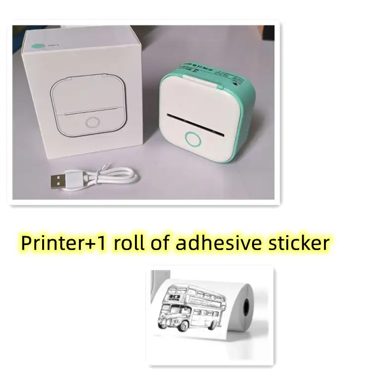 Portable Mini Printer for Students and Hobbyists, Bluetooth Thermal Label Printer