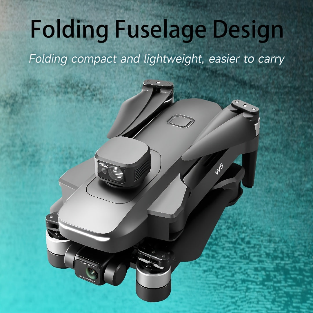 New Arrival W5- Drone, Extra Long Distance 16400 Feet Digital Image Transmission, Super Powerful Brushless Motor, EIS Three-axis Electronic Anti-Shake Gimbal, GPS Precise Outdoor Positioning, 4K HD Camera, 360° Full Angle In