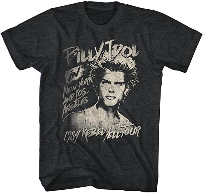 Billy Idol Mens T-shirt - Rebel Yell Tour 1984 Brand New