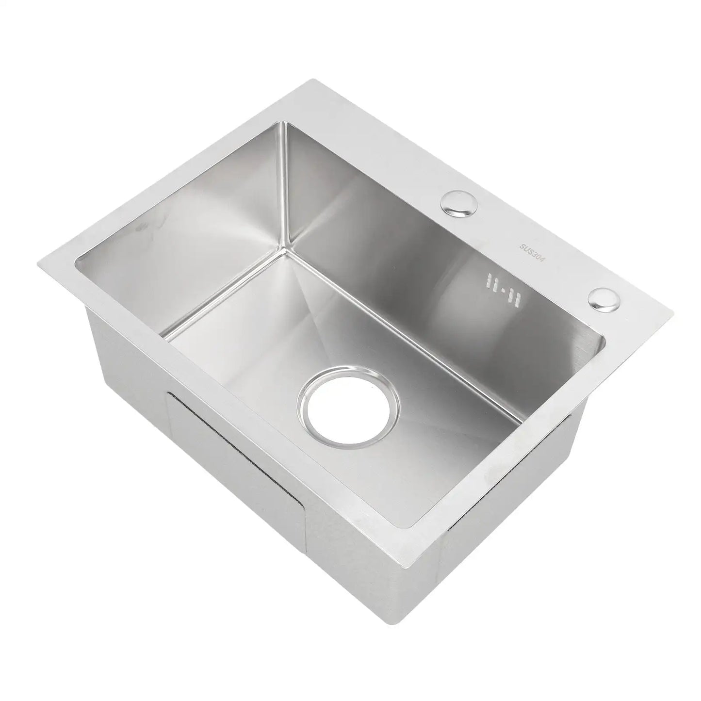 Single Basin Sink Set with Drainer, Stainless Steel Vegetable Washing Sink and Hose