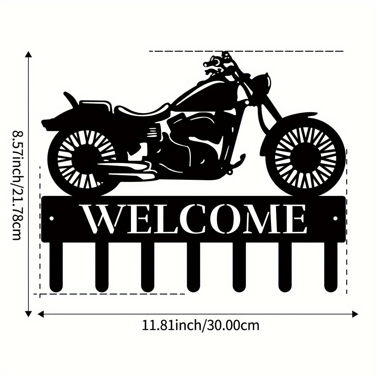 1pc Heavy-Duty Iron Motorcycle Biker Sign - Decorative Metal Wall Art with Coat Hooks for Garage, Entryway, and Home Decor - Rust-Resistant, Wall-Mounted, and Space-Saving Design, Perfect for Room Decor - Premium Home Decor from Lizard Vigilante - Just $24.88! Shop now at Lizard Vigilante