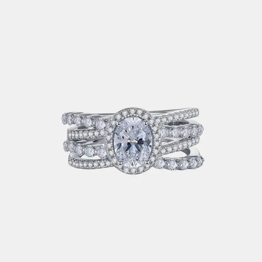 3 Carat Moissanite 925 Sterling Silver Layered Ring