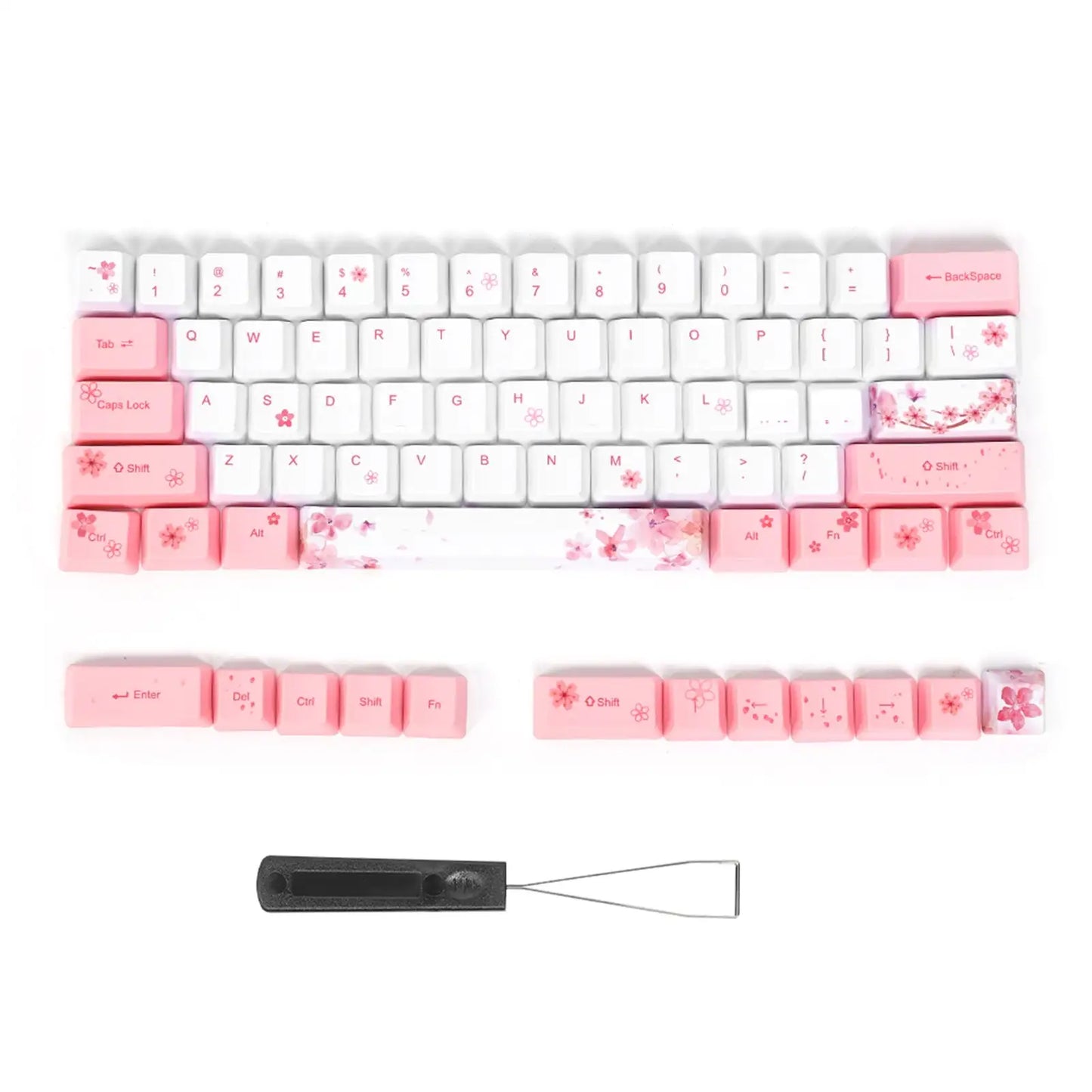 PBT Mechanical Keycaps with Cherry Blossom Design
