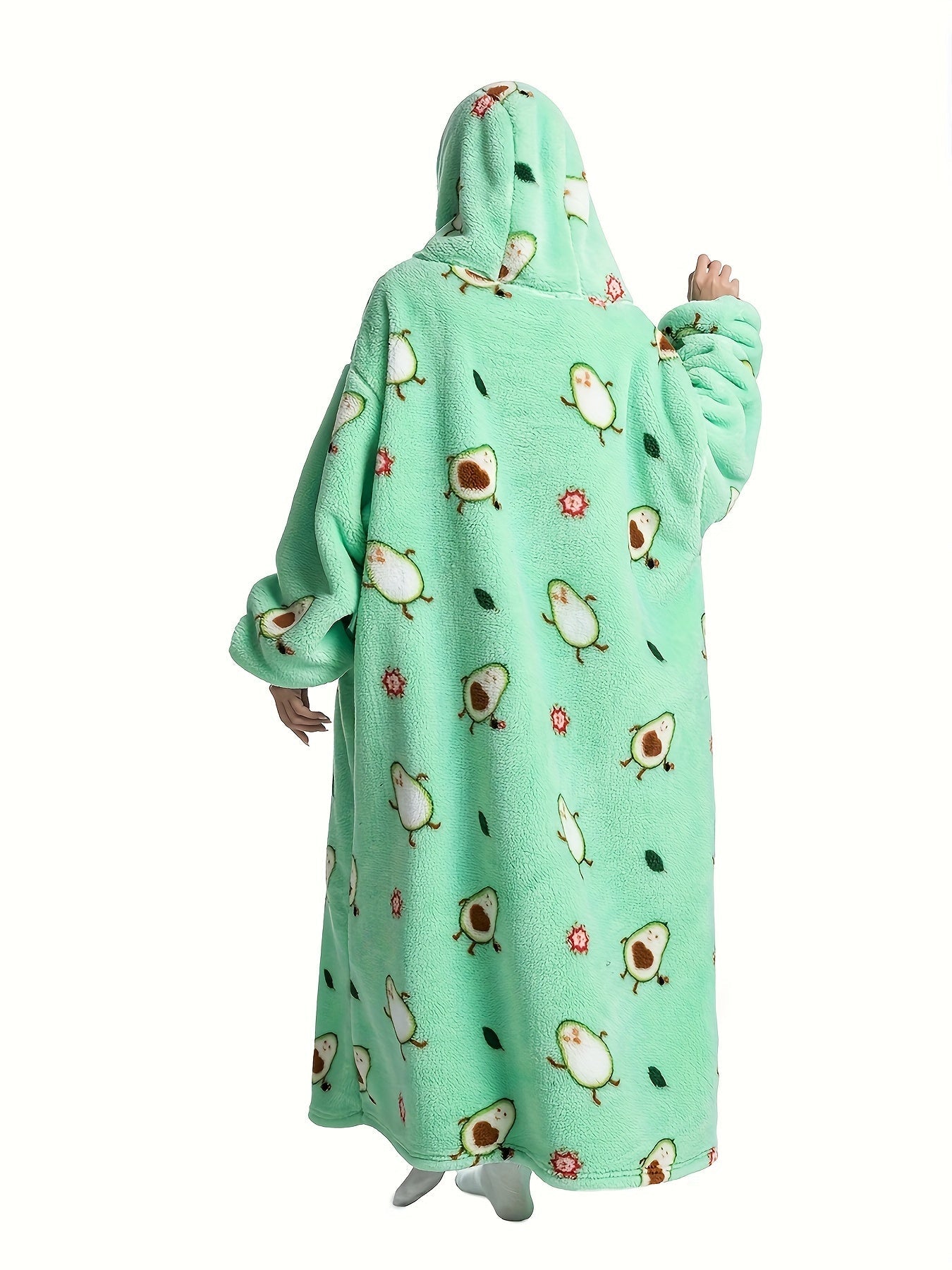 Plus Size Pumpkin Print Flannel Blanket Hoodie - Soft, Cozy, Plush, Hooded, Winter Outwear for Women with Halloween Theme