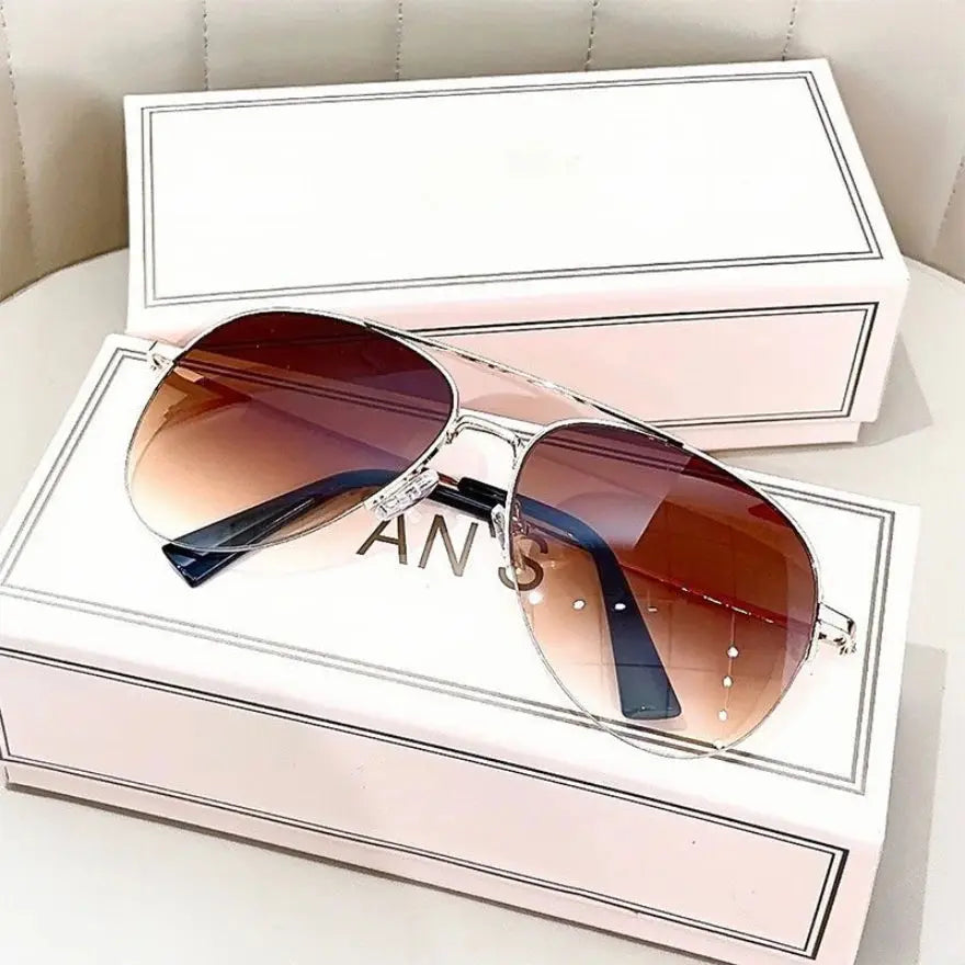 Aviator Sunglasses for Men & Women Fashion Gradient Big Frame Pilot Unisex Sun Glasses Design Anti-Reflective Lunette De Soleil Homme UV400 (No Box) - Premium sunglasses from Lizard Vigilante - Just $23.99! Shop now at Lizard Vigilante