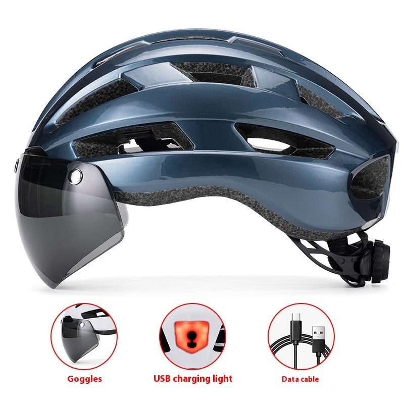 Magnetic Suction Goggles Unisex Mountain Highway Color Changing Cycling Bicycle Helmet