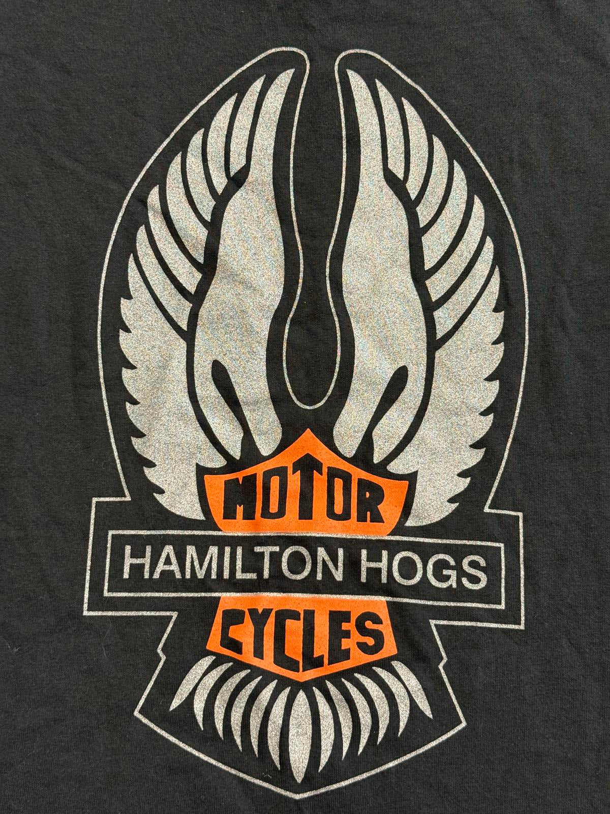 Vintage Biker T-shirt Born To Be Wild Hamilton Hogs XXL