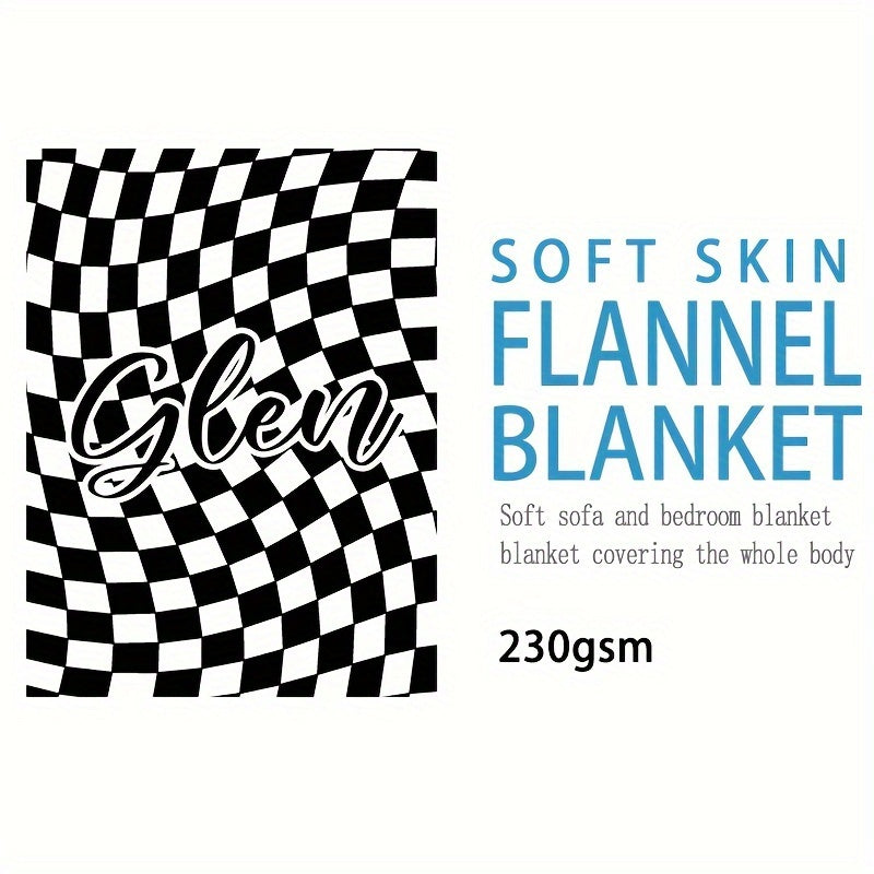 1pc Custom Blanket Vintage Striped Name Custom Blanket Soft Flannel Sofa Blanket TV Blanket Personalized Custom Blanket Exclusive Gift Blanket