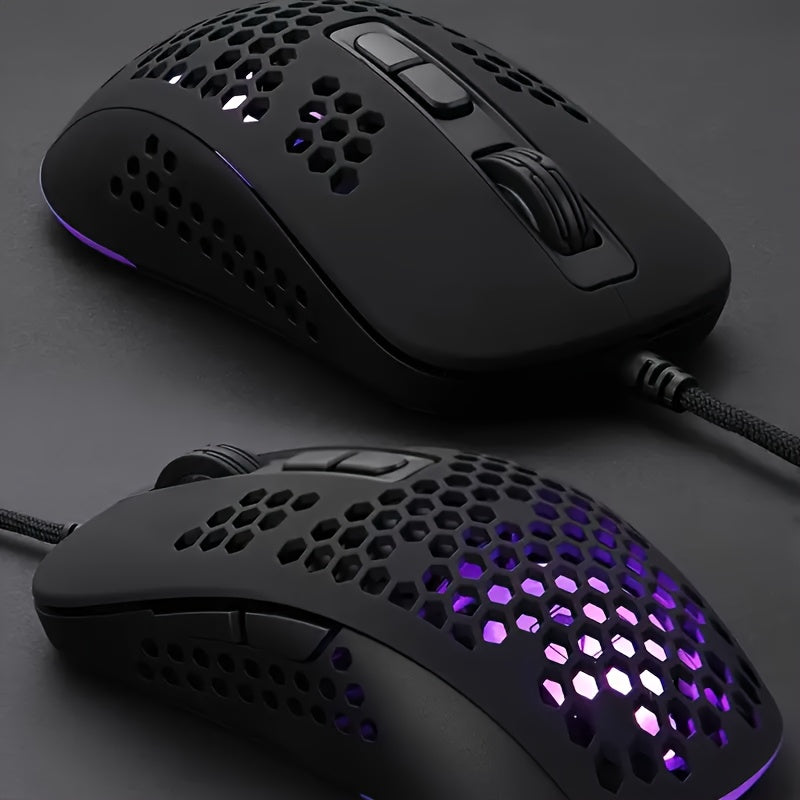 ATTACK SHARK Ultra-Light Wired Gaming Mouse with Honeycomb Design, Breathable Backlighting & USB Optical - Compatible with Windows, Xbox, PS4, Mac, HP, Acer, ATTACK SHARK