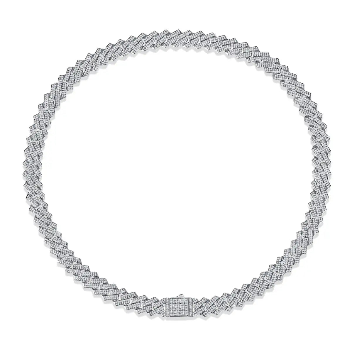 Men's Luxury Fashion Mosan Diamond S925 Silver Necklace Comparable To Natural Diamonds
