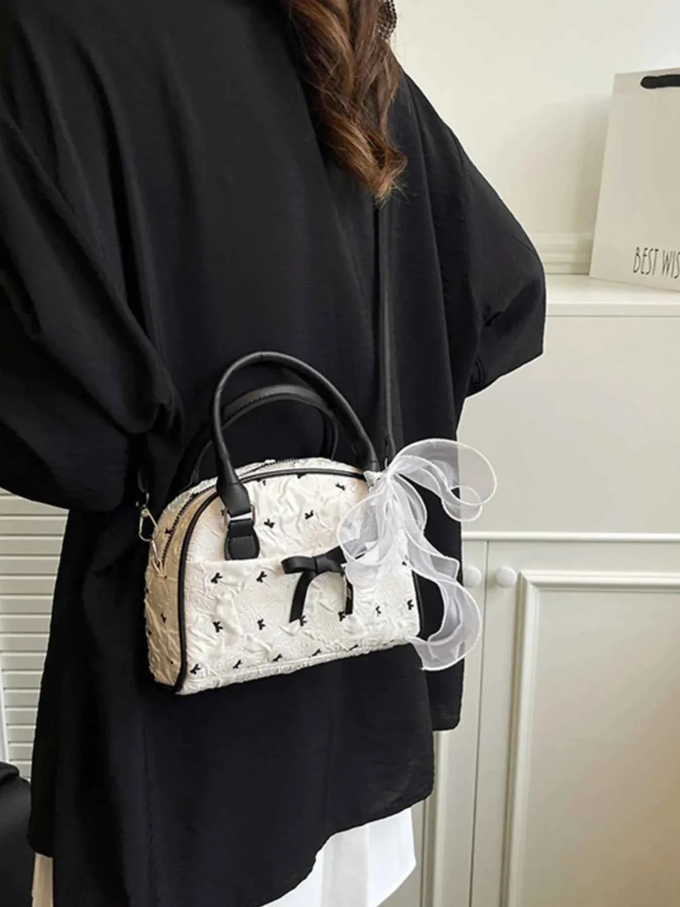 Ruched Bow : Crossbody Bag