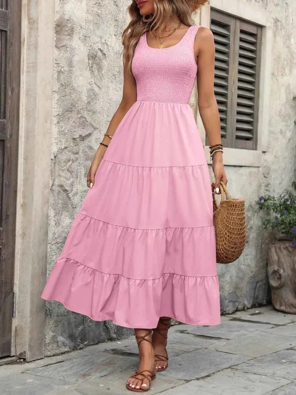 Ivy Lane Smocked Tank Dress - Sleeveless Charm