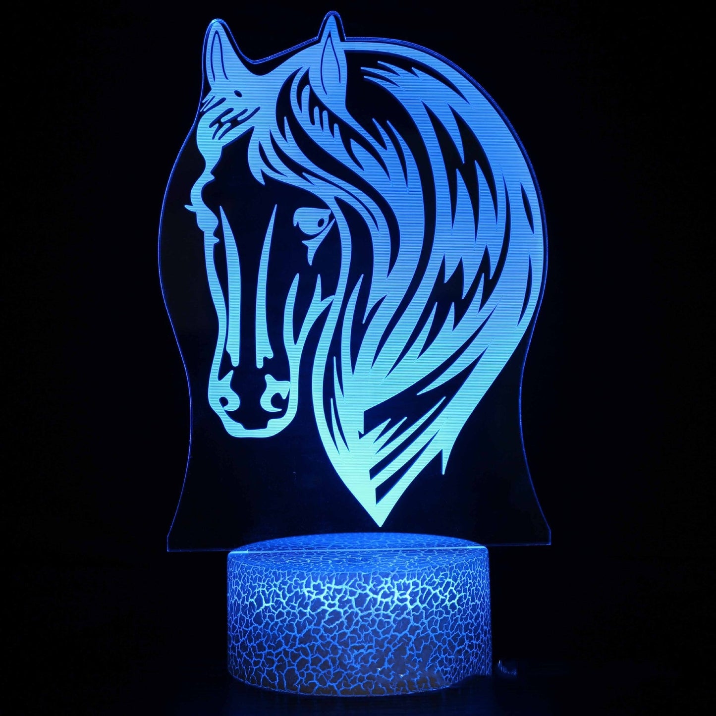 Horse Head Series Colorful Touch Remote Control 3D Table Lamp
