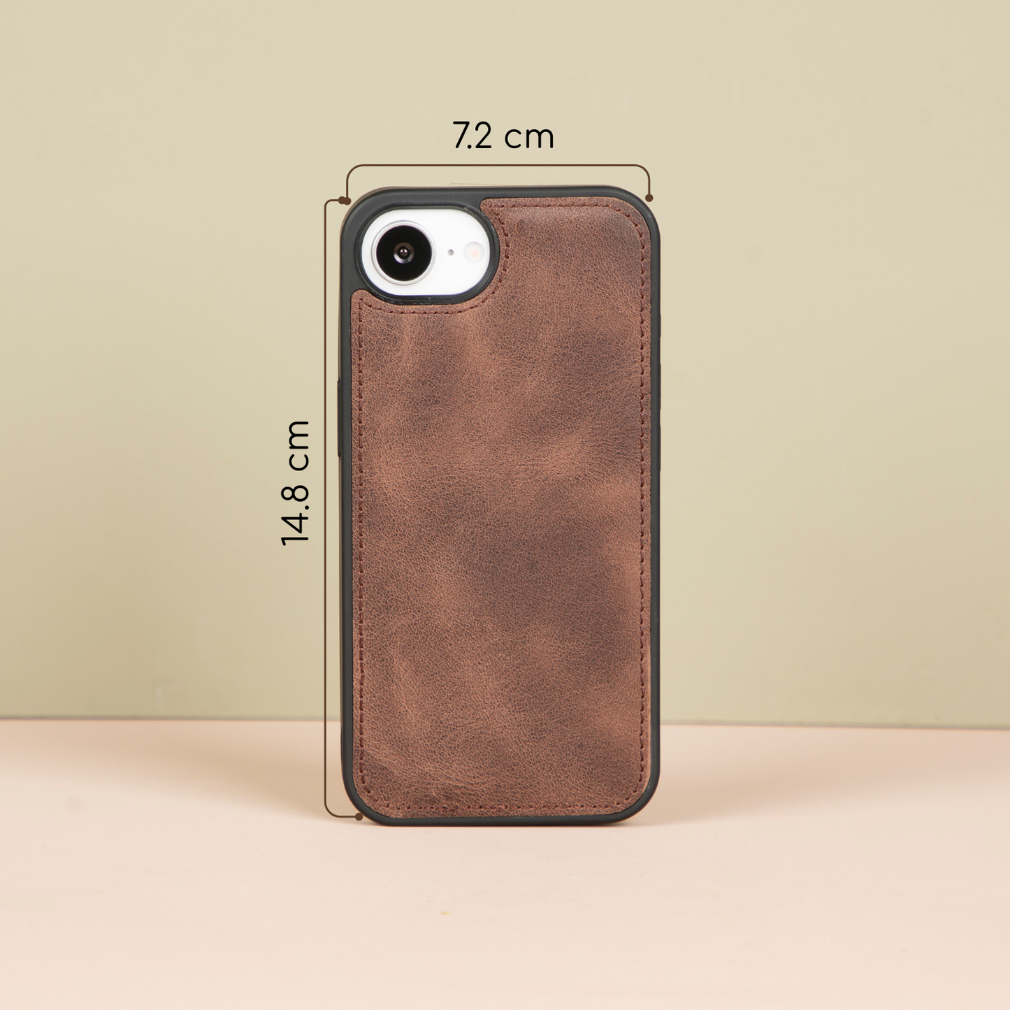 iPhone 16e Leather Wallet Case - Medium Brown - Brooklyn