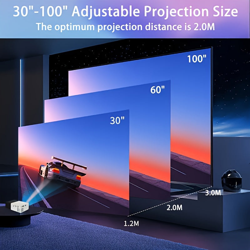 Mini Projector with 72-Inch Screen and Bracket – Portable Home Cinema - Premium  from Lizard Vigilante - Just $69.99! Shop now at Lizard Vigilante