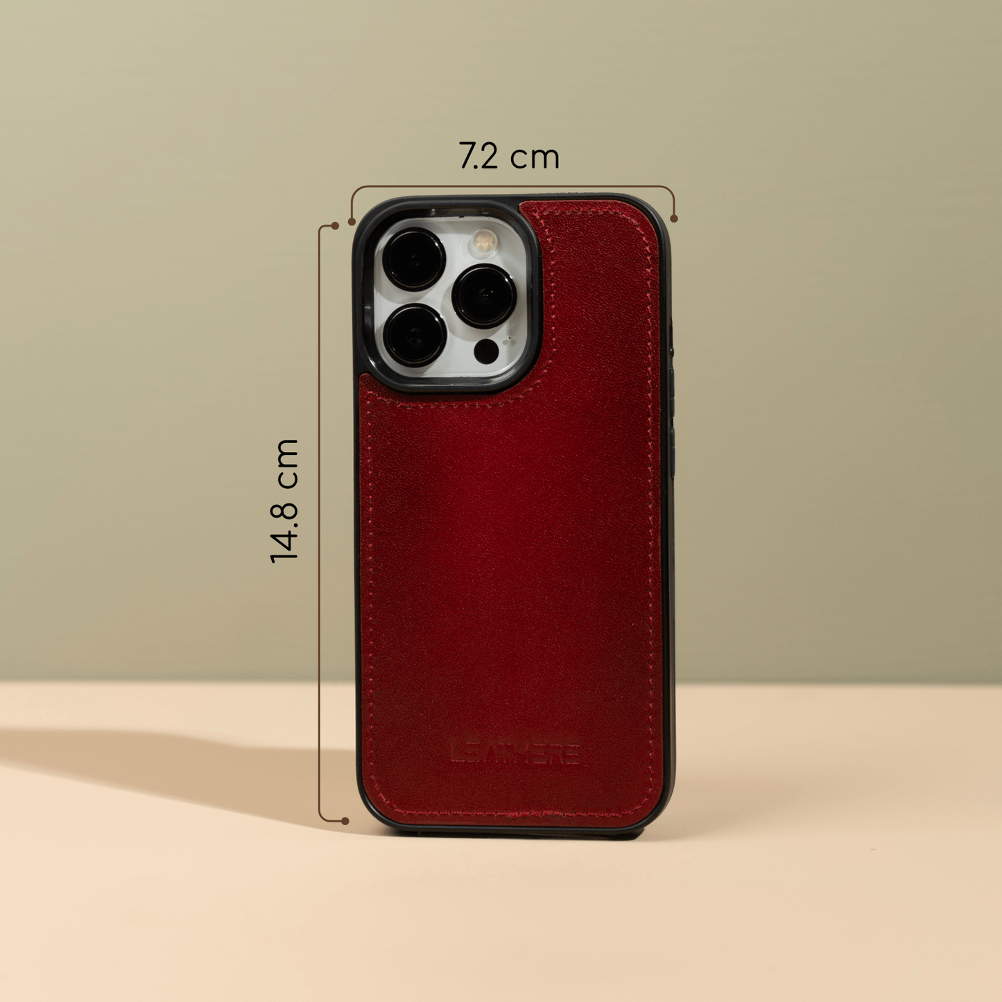 iPhone 16 Series Red Leather Wallet Case - New York