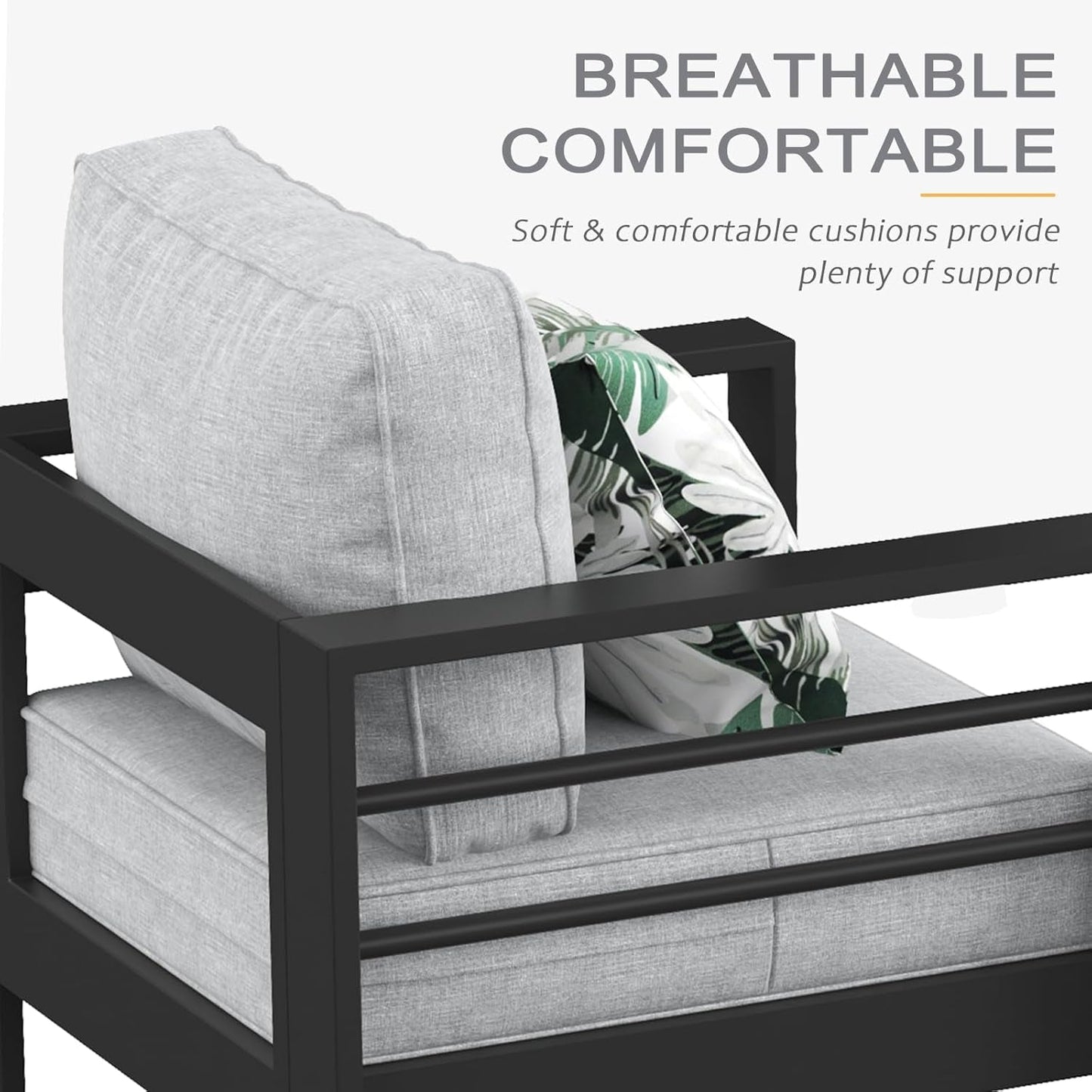 Aluminum Outdoor Patio Sectional Set With Fire Pit Table